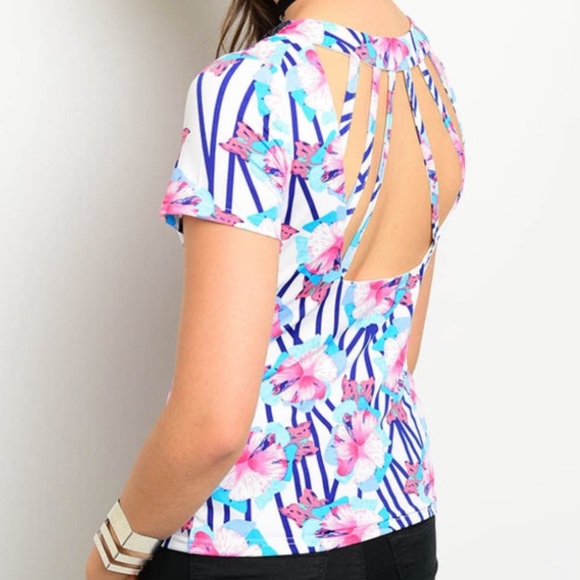 Ivory & Floral Embellished Top - Picture 4 of 8